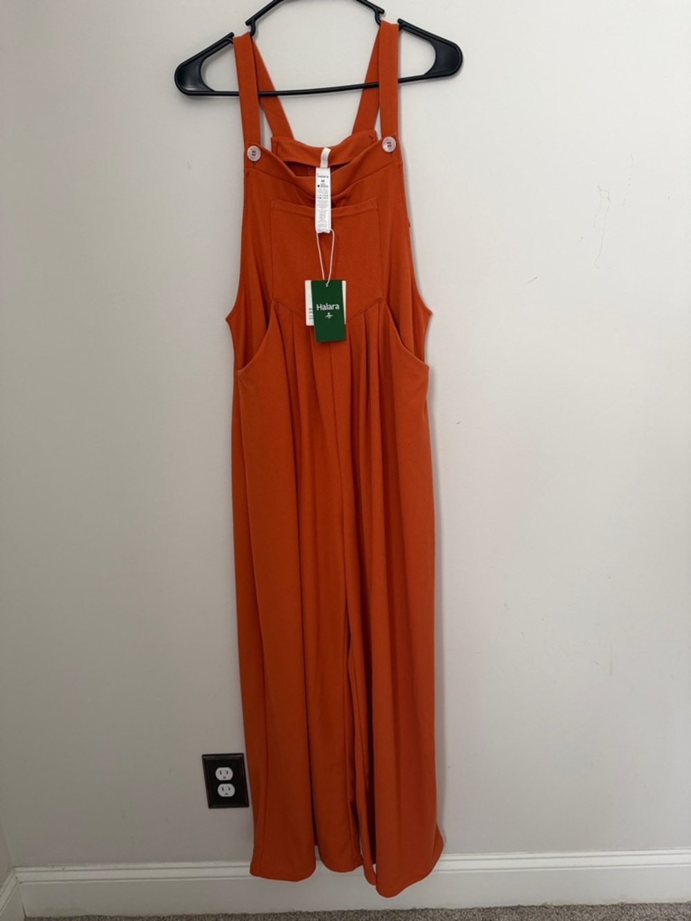 HALARA Rust-Orange Wide Leg Jumpsuit